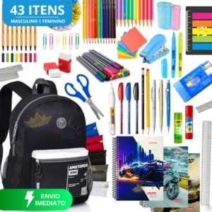 Kit Material Escolar Completo Volta As Aulas Ensino Médio 2025 Masculino Feminino