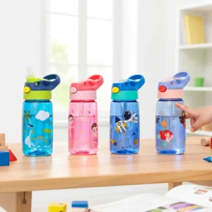 Garrafa Infantil Squeeze Com Canudo Flip Garrafa Garrafinha infantil Volta as Aulas Kids