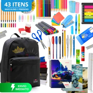 Kit Material Escolar Completo Volta As Aulas Ensino Médio 2025 Masculino Feminino