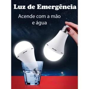 Lâmpada Emergência LED Alta Luminosidade Recarregável E27 Iluminação Inteligente Falta de Energia